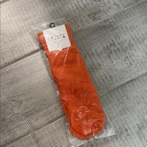 NEW Pilates / Barre Orange Fuzzy Socks M/L